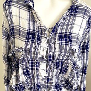 Lace Up Cropped Flannel